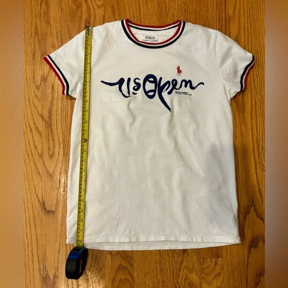 Ralph Lauren Women's US Open Logo Cotton Tee in Pure White XS - Picture 8 of 16
